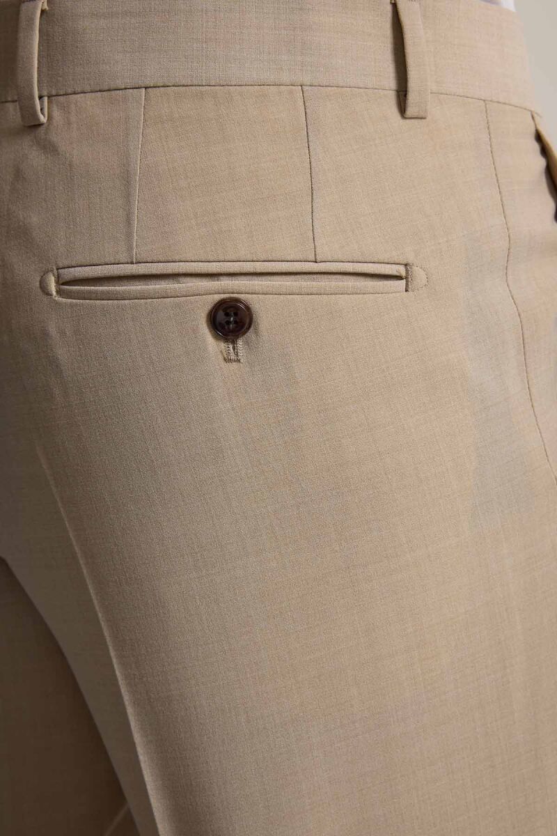 Erkek Bej Slim Fit Sivri Yaka Takım Elbise - 9