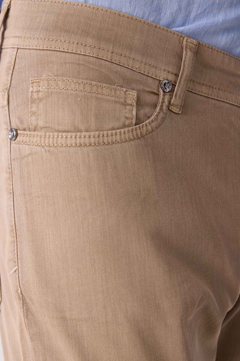 Erkek Bej Slim Fit Üst Cep Kanvas Pantolon - 7