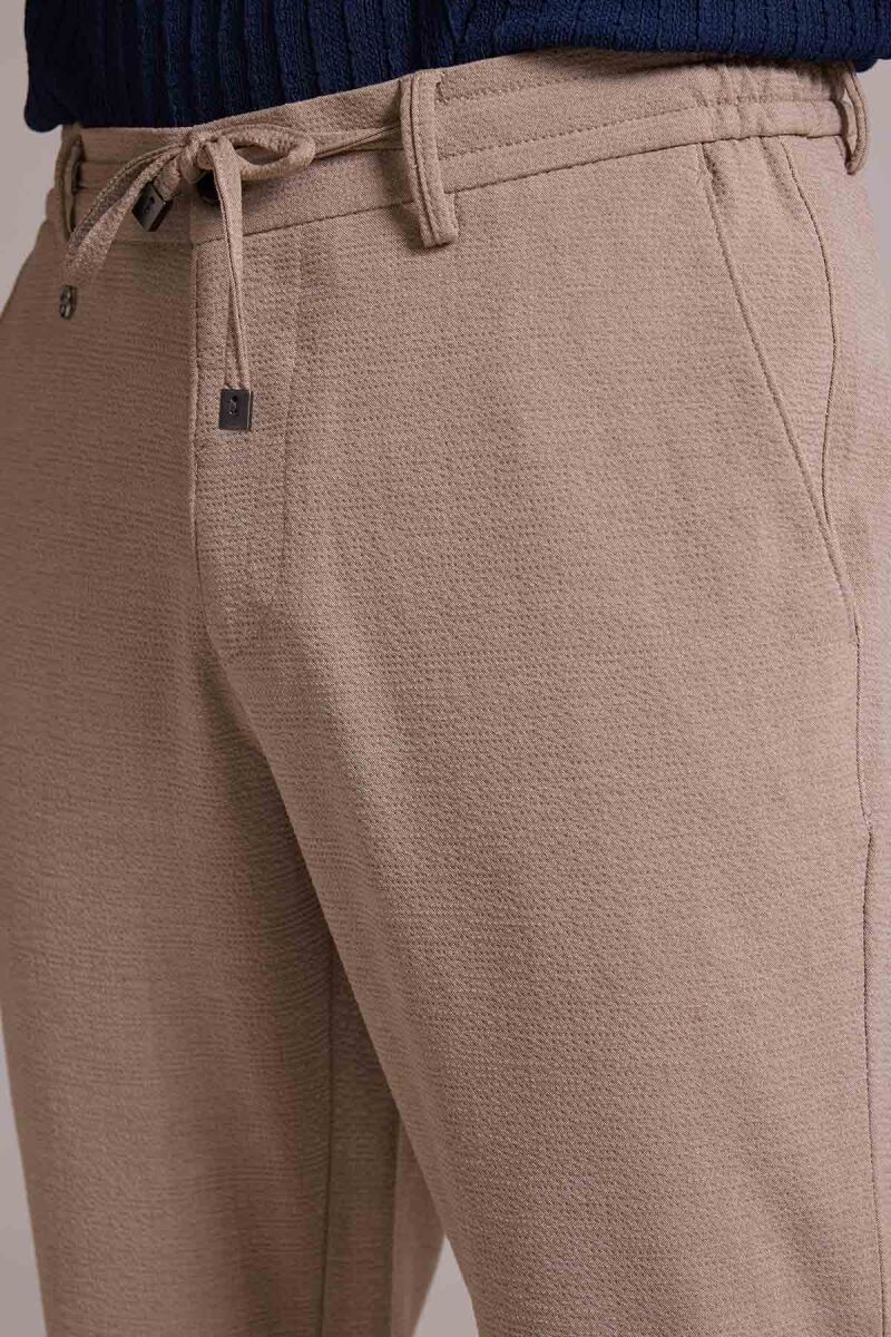 Erkek Bej Slim Fit Yazlık Yan Cepli Jogger Pantolon - 8