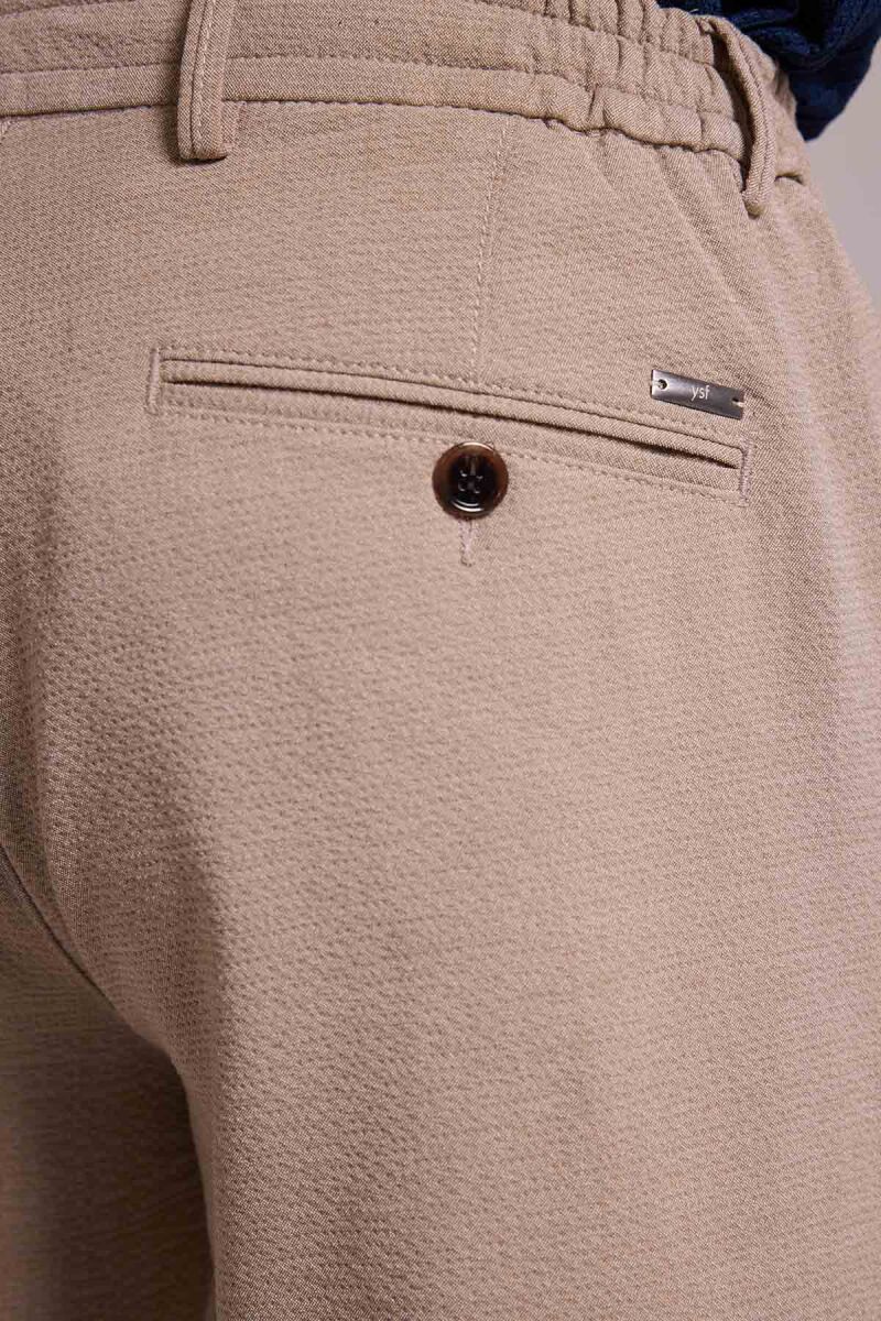 Erkek Bej Slim Fit Yazlık Yan Cepli Jogger Pantolon - 9