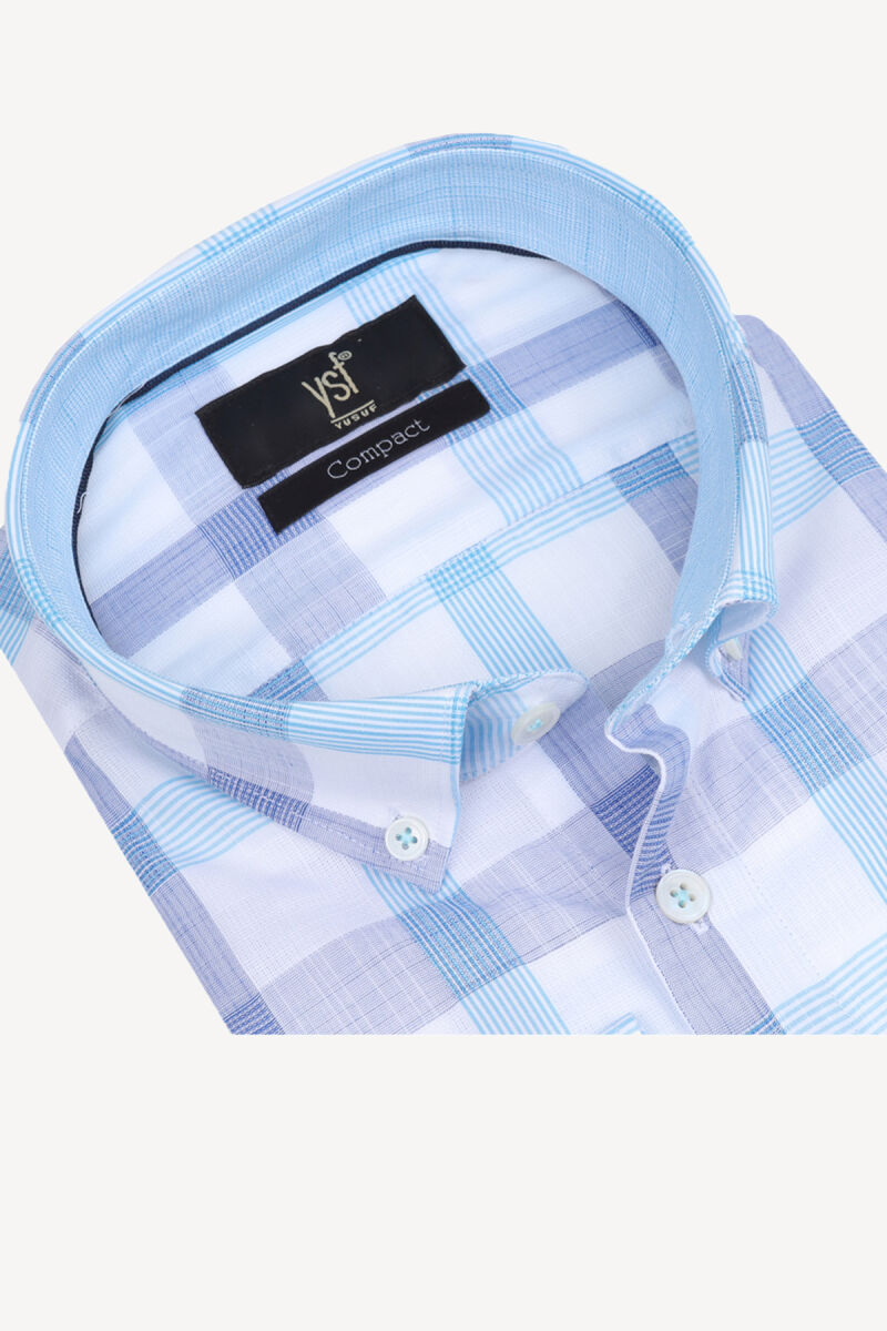 Erkek Beyaz Desenli Uzun Kol Gömlek - 2