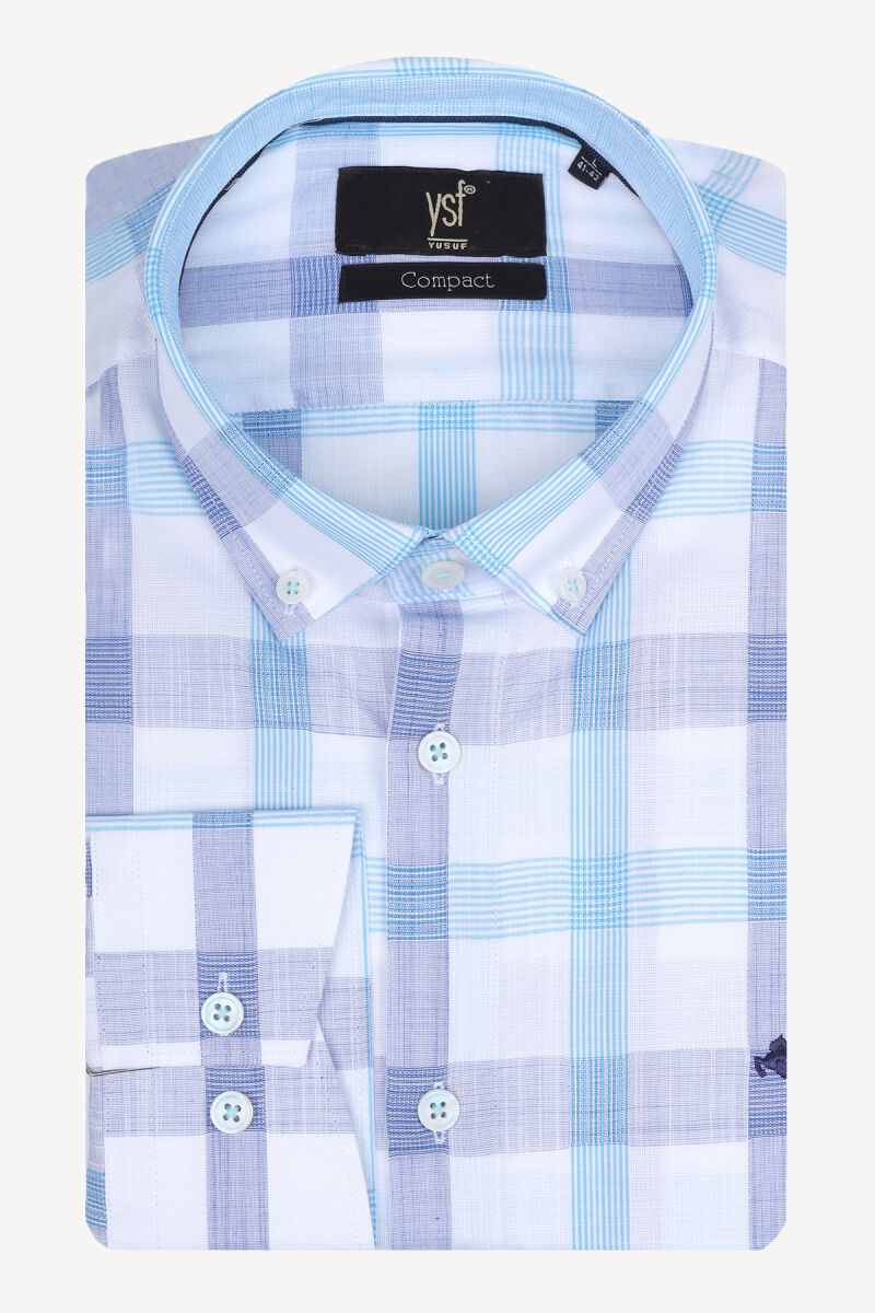 Erkek Beyaz Desenli Uzun Kol Gömlek - 3