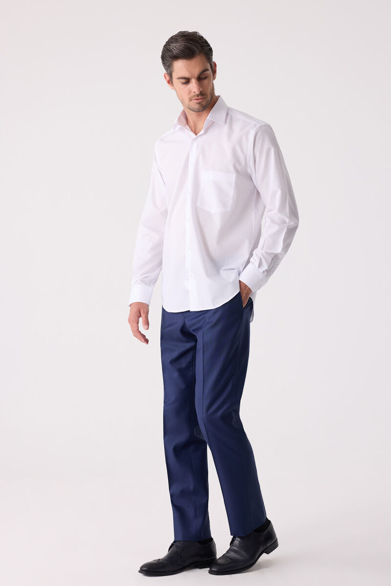 Erkek Beyaz Regular Fit Desenli Gömlek - 4