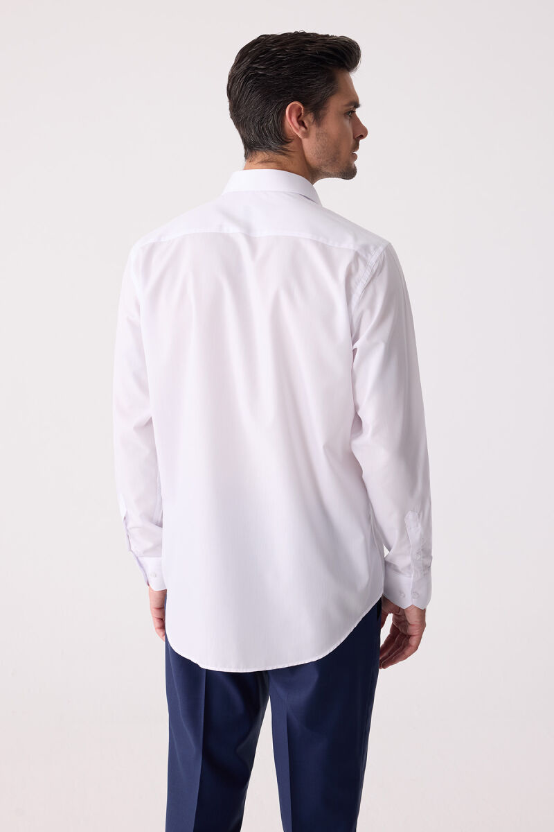 Erkek Beyaz Regular Fit Desenli Gömlek - 8