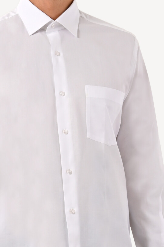 Erkek Beyaz Uzun Kol Regular Fit Gömlek