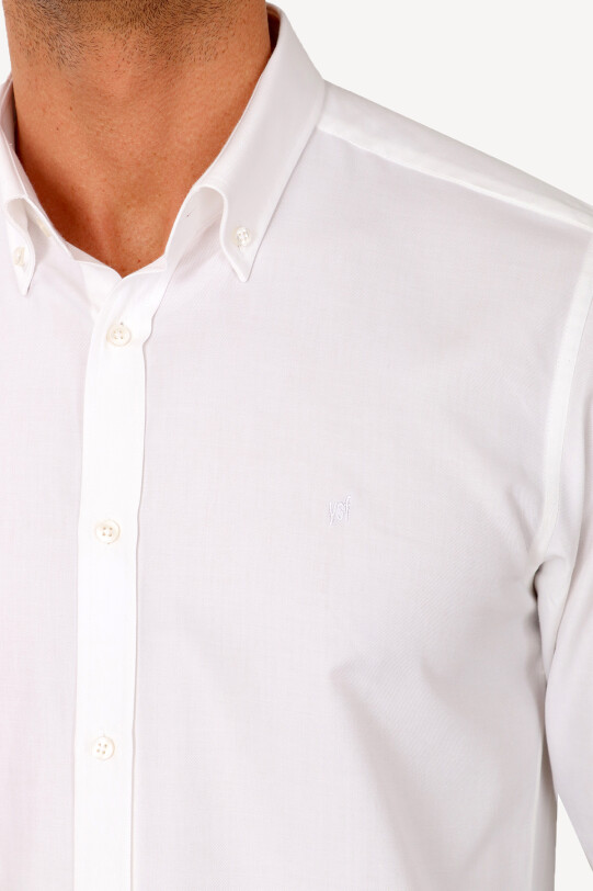 Erkek Beyaz Uzun Kol Slim Fit Gömlek