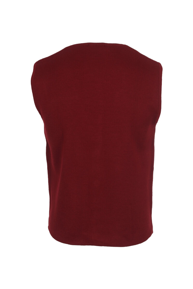 Erkek Bordo Yelek Klasik Triko - 2