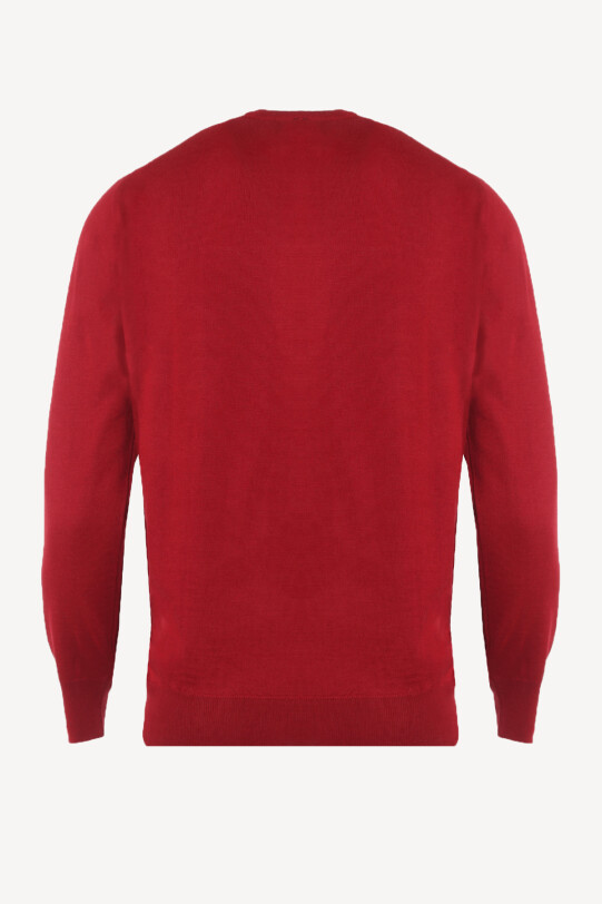 Erkek Bordo Bisiklet Yaka Klasik Triko