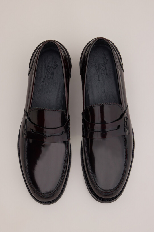 Erkek Bordo Klasik Bağcıksız Ayakkabı