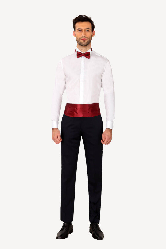 Erkek Bordo Damatlık Kuşak Takım - YSF (1)