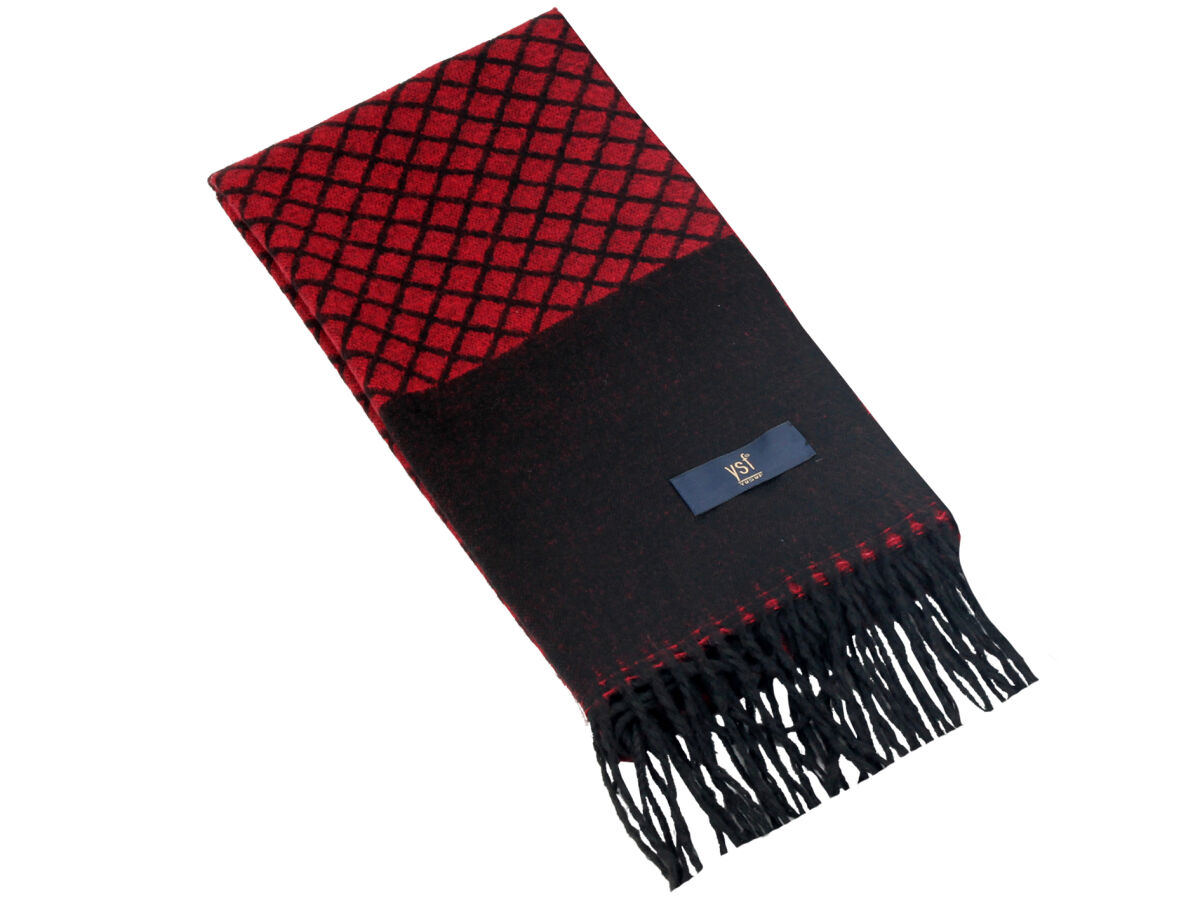 Erkek Bordo Desenli Kaşkol - 1