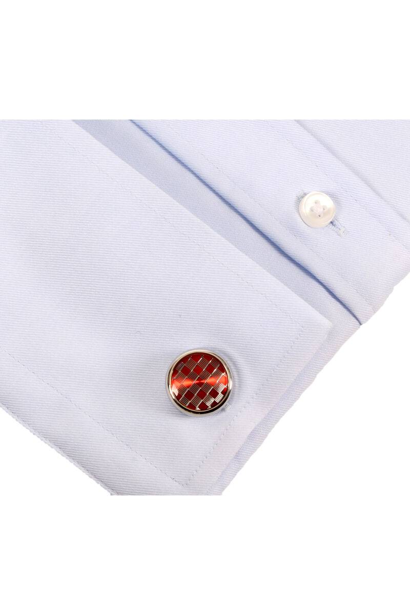 Erkek Bordo Desenli Kol Düğmesi - 2