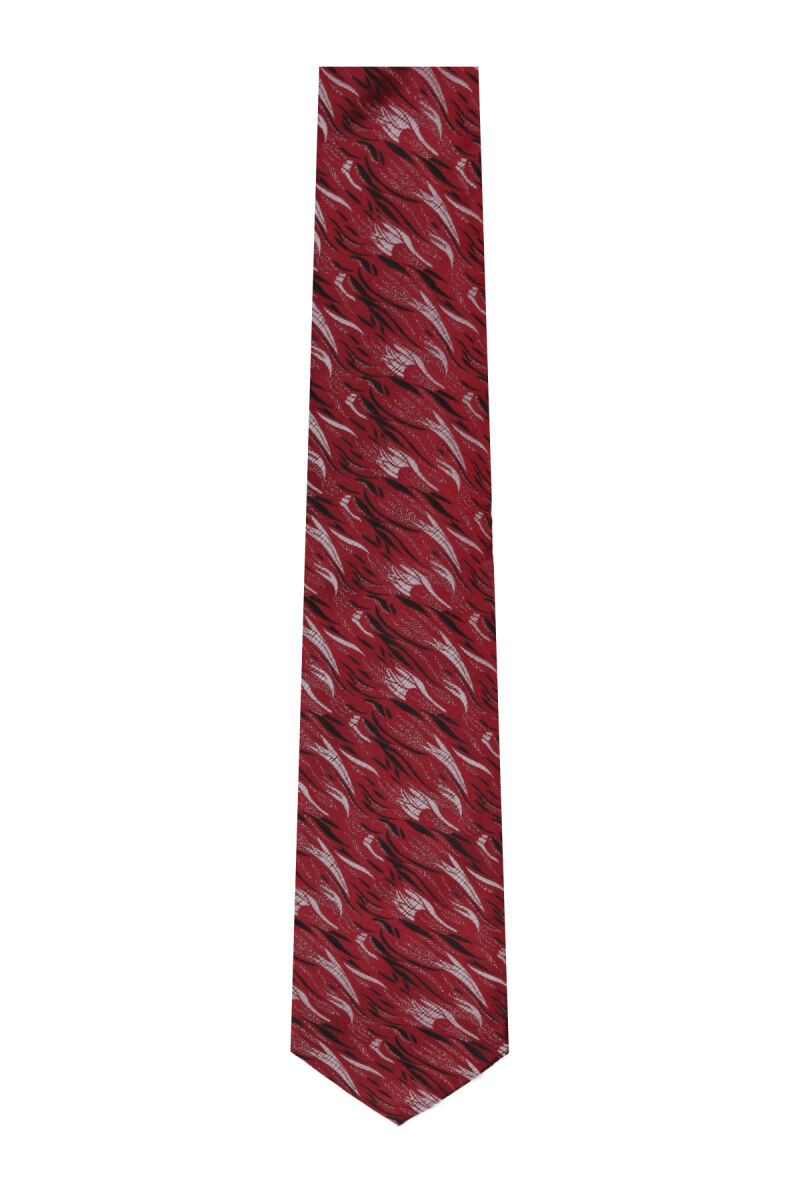 Erkek Bordo Desenli Kravat - 1