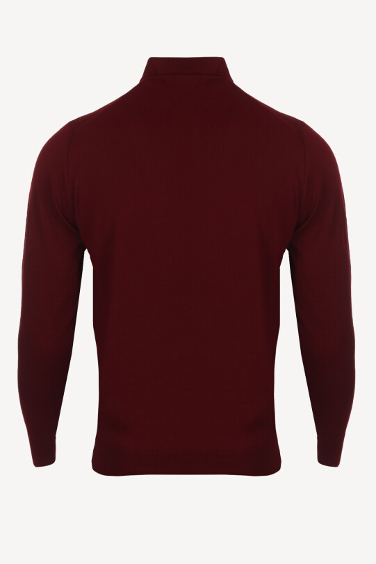 Erkek Bordo Polo Yaka Klasik Triko