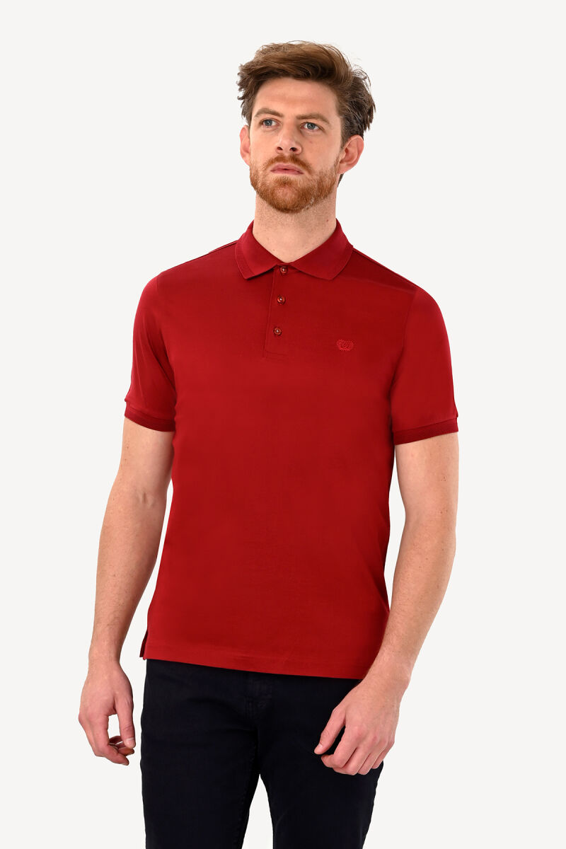 Erkek Bordo Polo Yaka Regular Fit Tshirt - 1