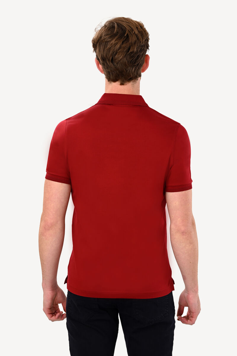 Erkek Bordo Polo Yaka Regular Fit Tshirt - 4