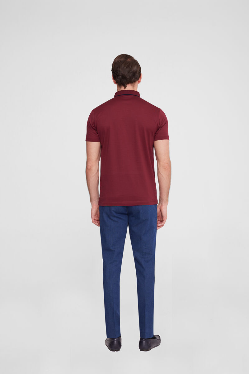 Erkek Bordo Polo Yaka T-Shirt - 5