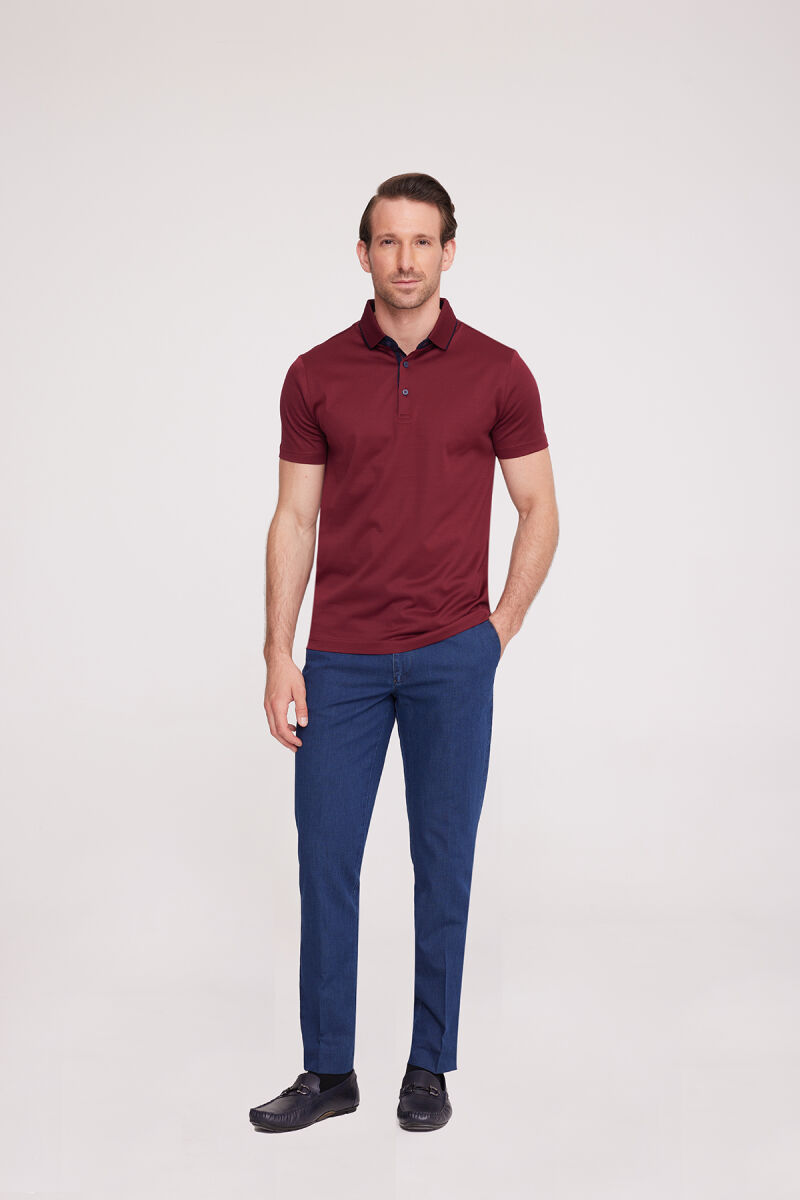 Erkek Bordo Polo Yaka T-Shirt - 3