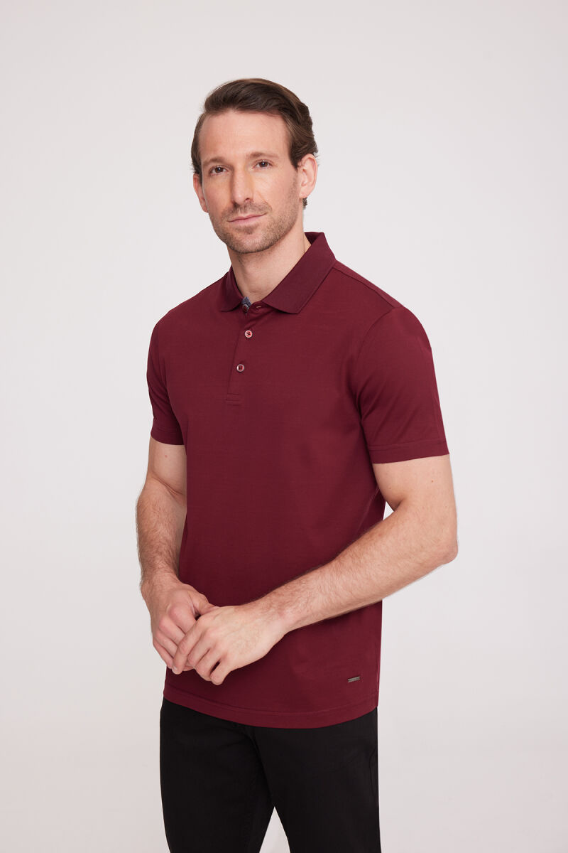 Erkek Bordo Polo Yaka TShirt - 2