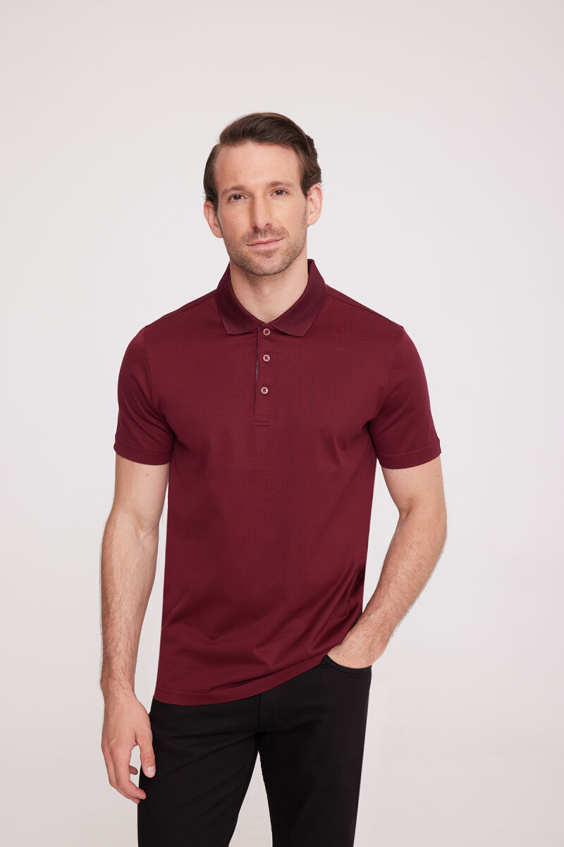 Erkek Bordo Polo Yaka TShirt - 1