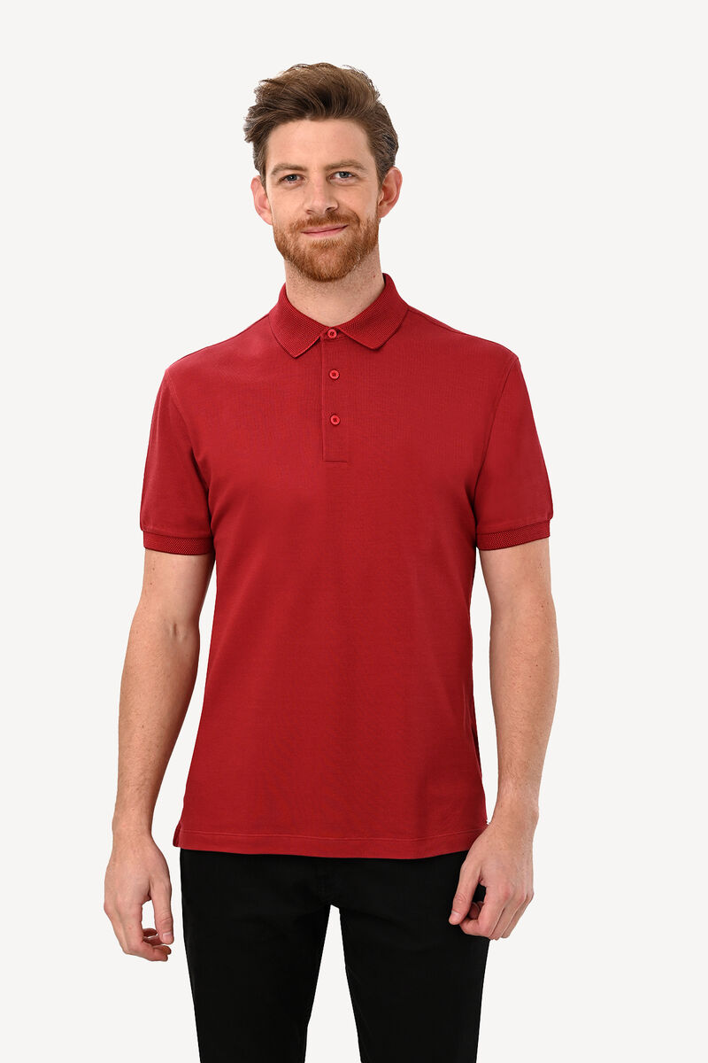 Erkek Bordo Polo Yaka Tshirt - 1