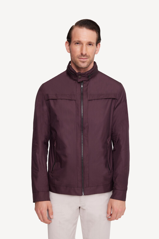 Erkek Bordo Yazlık Spor Mont Kapüşonlu