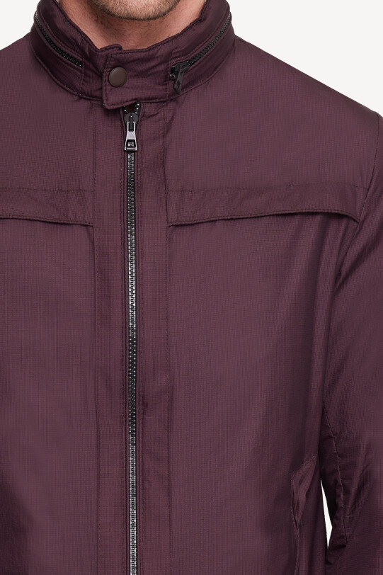 Erkek Bordo Yazlık Spor Mont Kapüşonlu