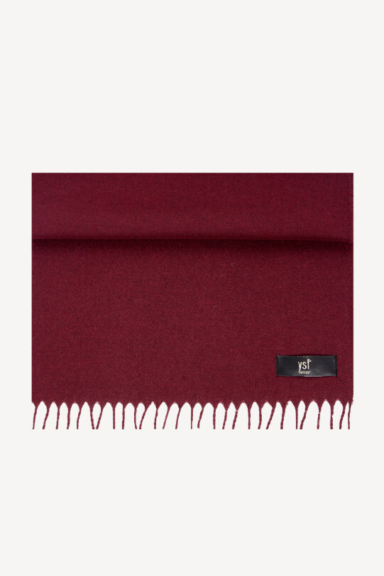 Erkek Bordo Yünlü Kaşkol - YSF
