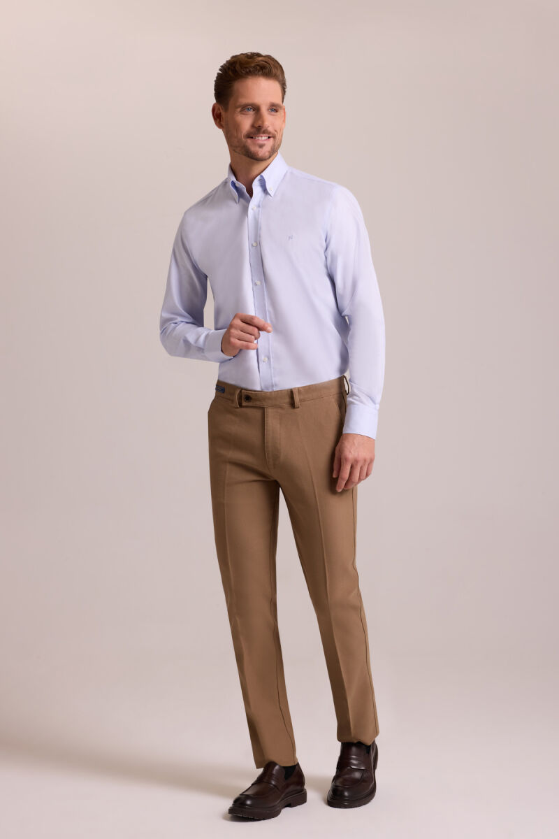 Erkek Camel Regular Fit Kanvas Pantolon - 4