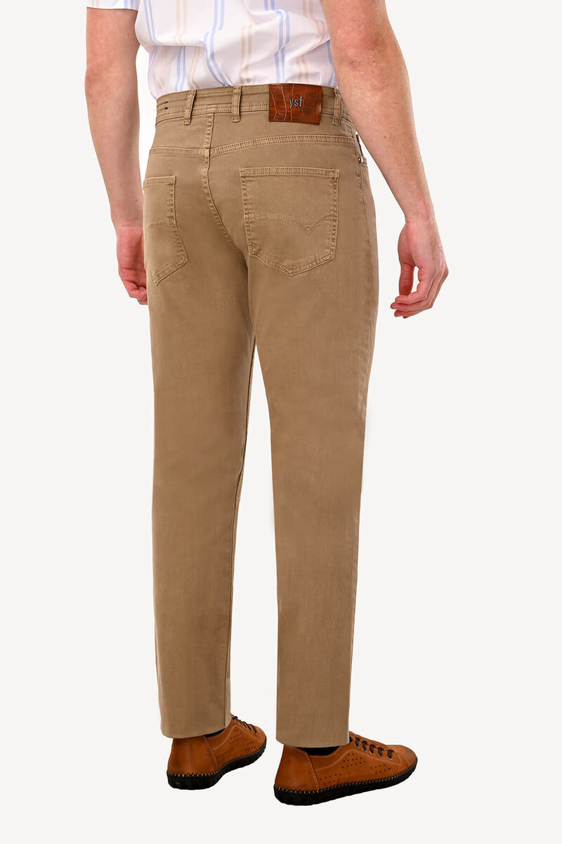 Erkek Camel Slim Fit Kanvas Pantolon - 4