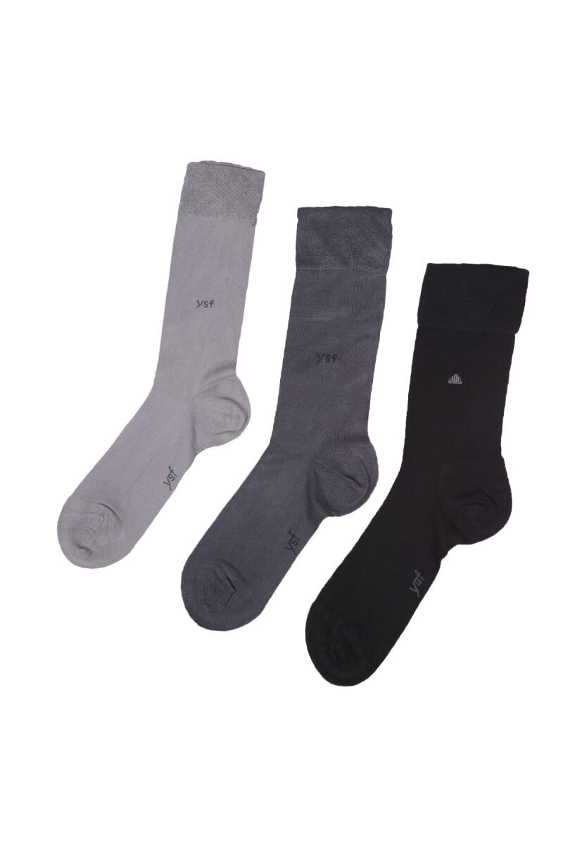 Erkek Çok Renkli Dikişsiz Bambu 3Lü Çorap - 2