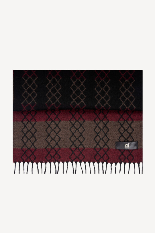 Erkek Çok Renkli Yünlü Desenli Kaşkol - YSF