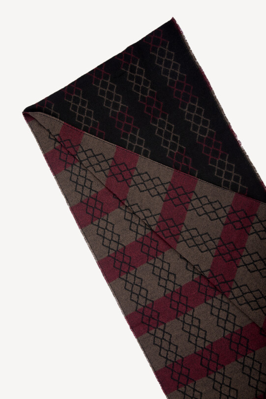 Erkek Çok Renkli Yünlü Desenli Kaşkol - YSF (1)