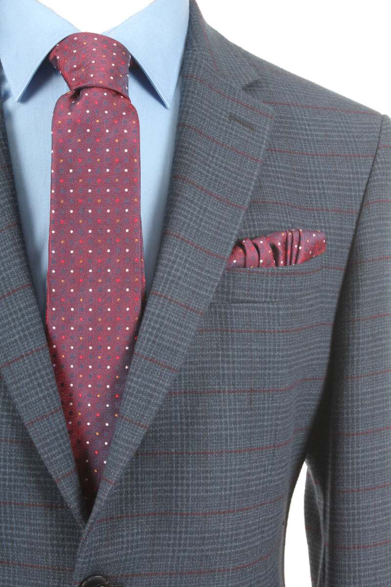 Erkek Füme Klasik Yünlü Desenli Spor Ceket - 1