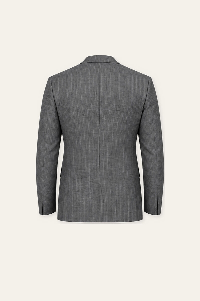 Erkek Füme Kruvaze Çizgili Regular Fit Takım Elbise - 11