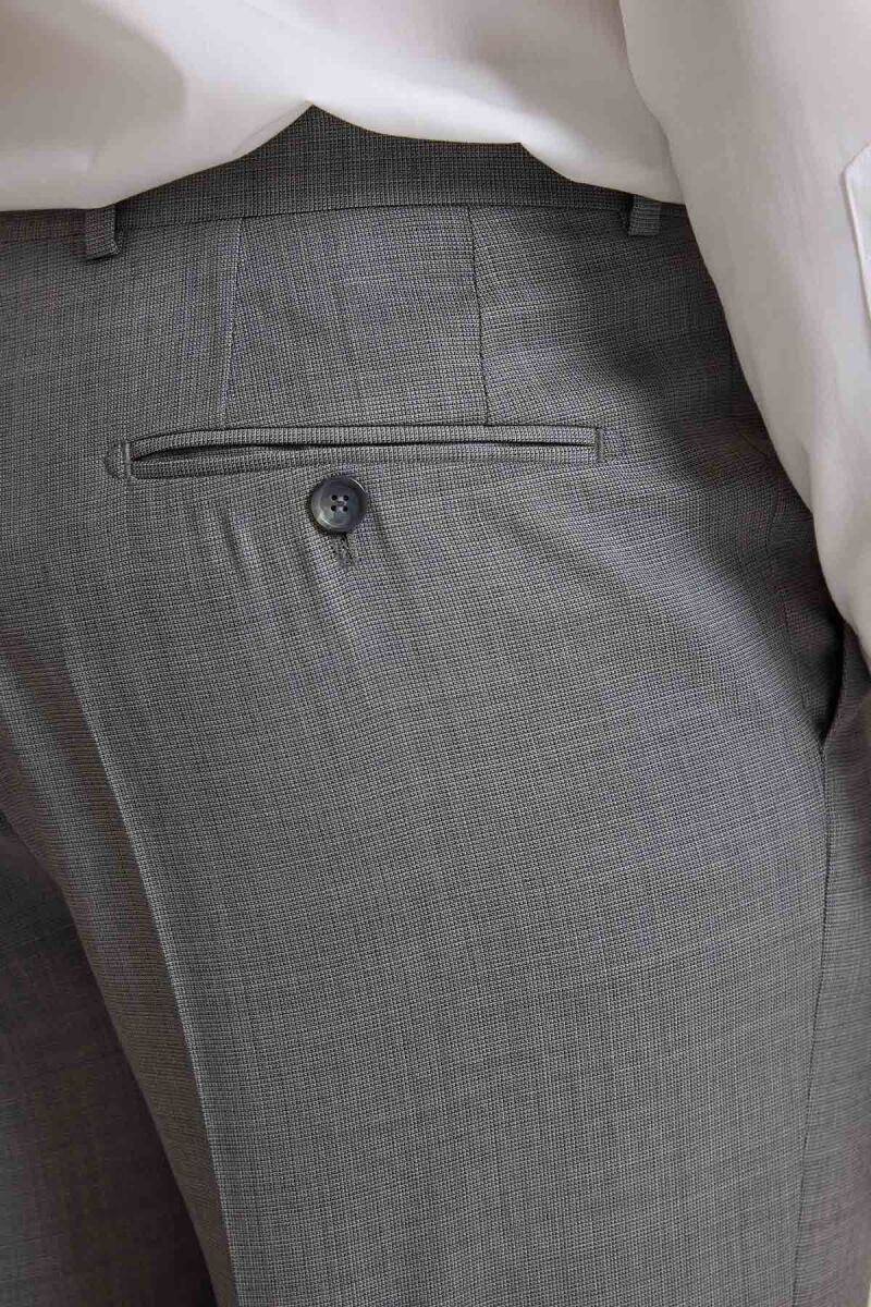 Erkek Füme Regular Fit Desenli Takım Elbise - 8