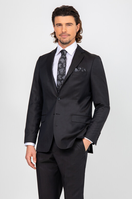 Erkek Füme Regular Fit Takım Elbise