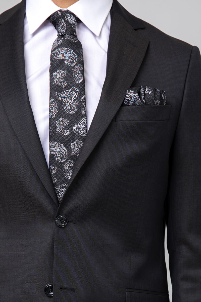 Erkek Füme Regular Fit Takım Elbise - 4