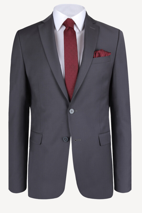 Erkek Füme Slim Fit Takım Elbise