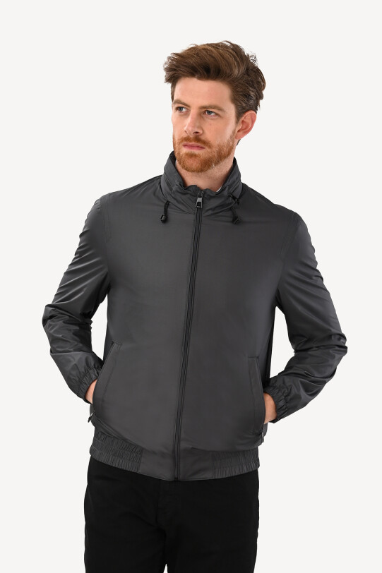 Erkek Füme Yazlık Spor Mont Kapüşonlu