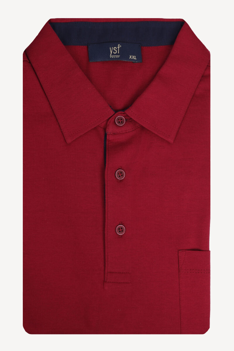 Erkek Fuşya Pembe Polo Yaka Regular Fit Tshirt - 1