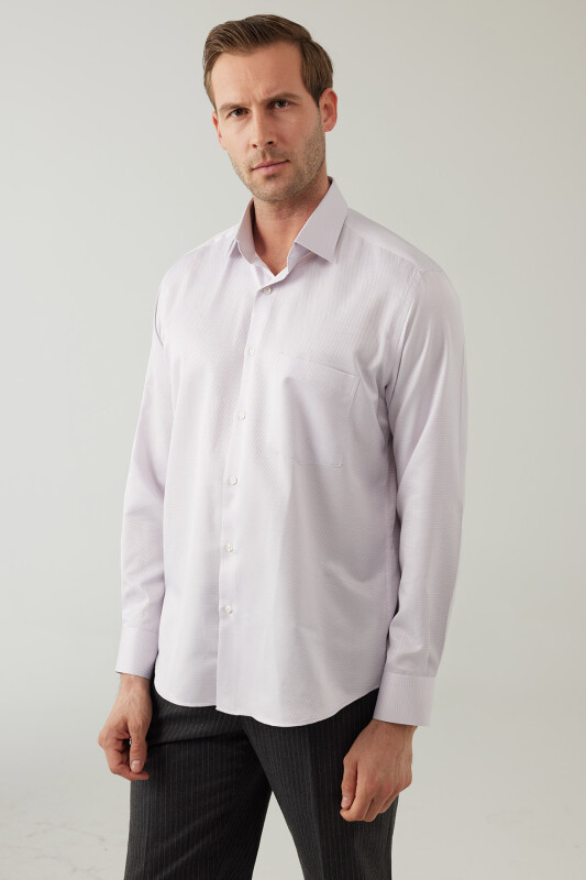 Erkek Gri Uzun Kol Klasik Gömlek