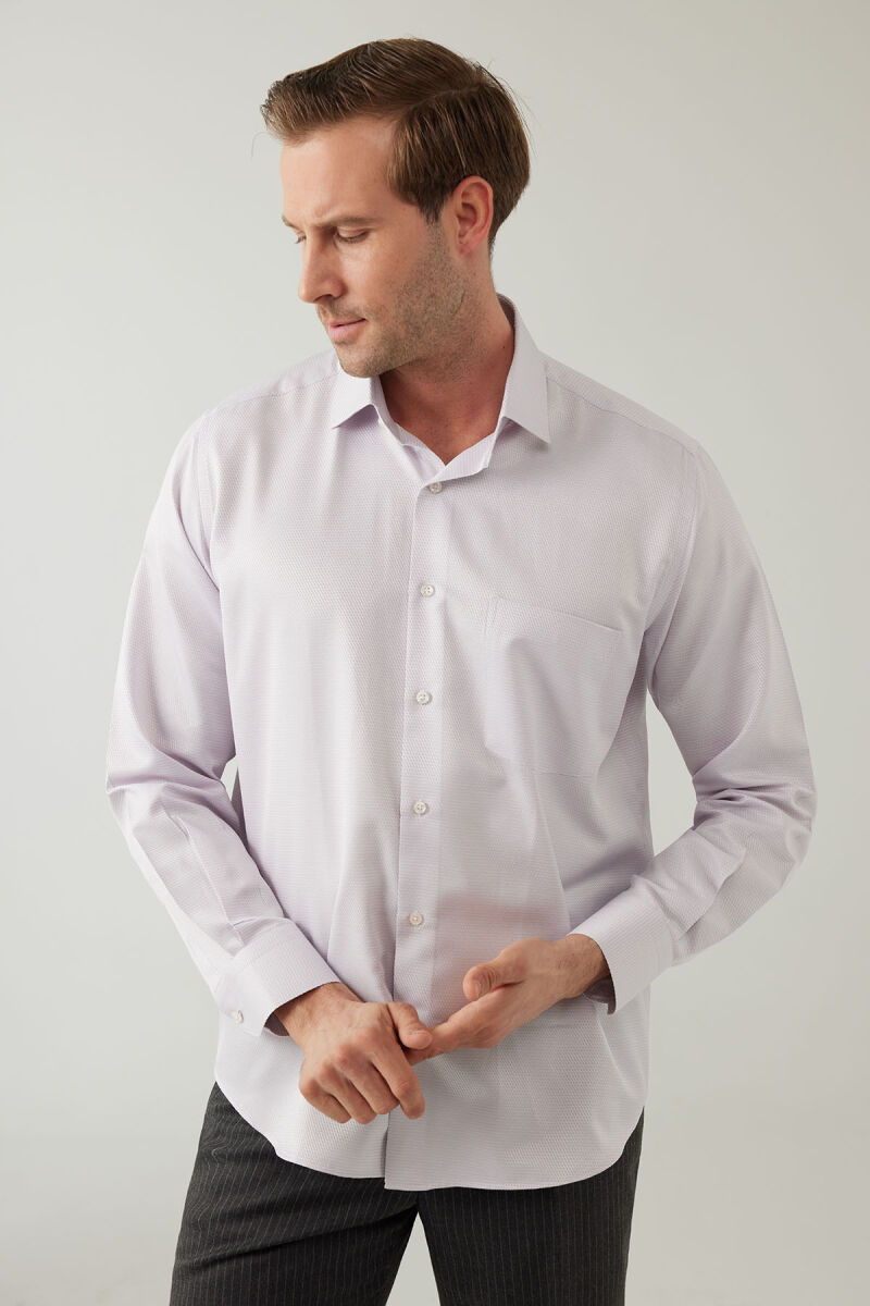 Erkek Gri Uzun Kol Klasik Gömlek - 6