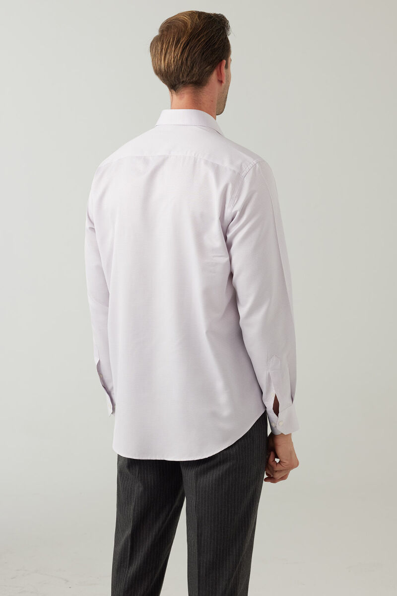 Erkek Gri Uzun Kol Klasik Gömlek - 8