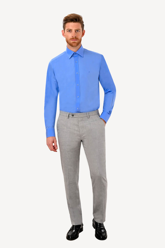 Erkek Gri Keten Spor Pantolon