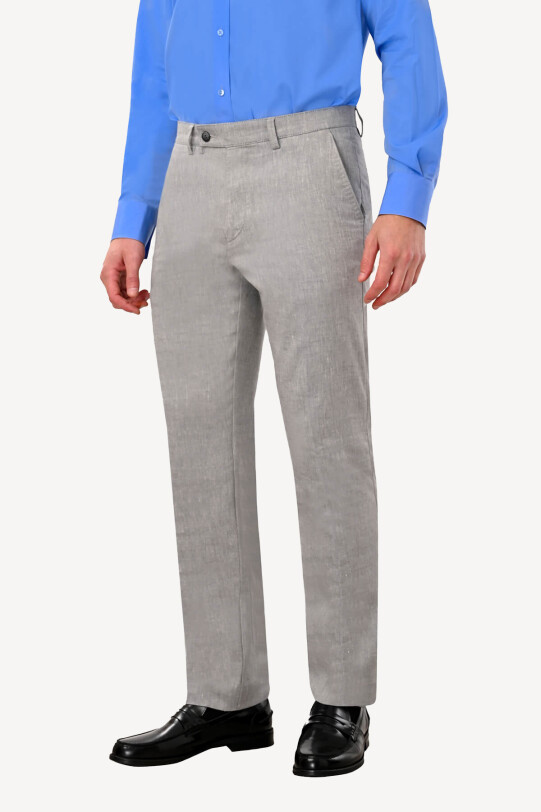 Erkek Gri Keten Spor Pantolon