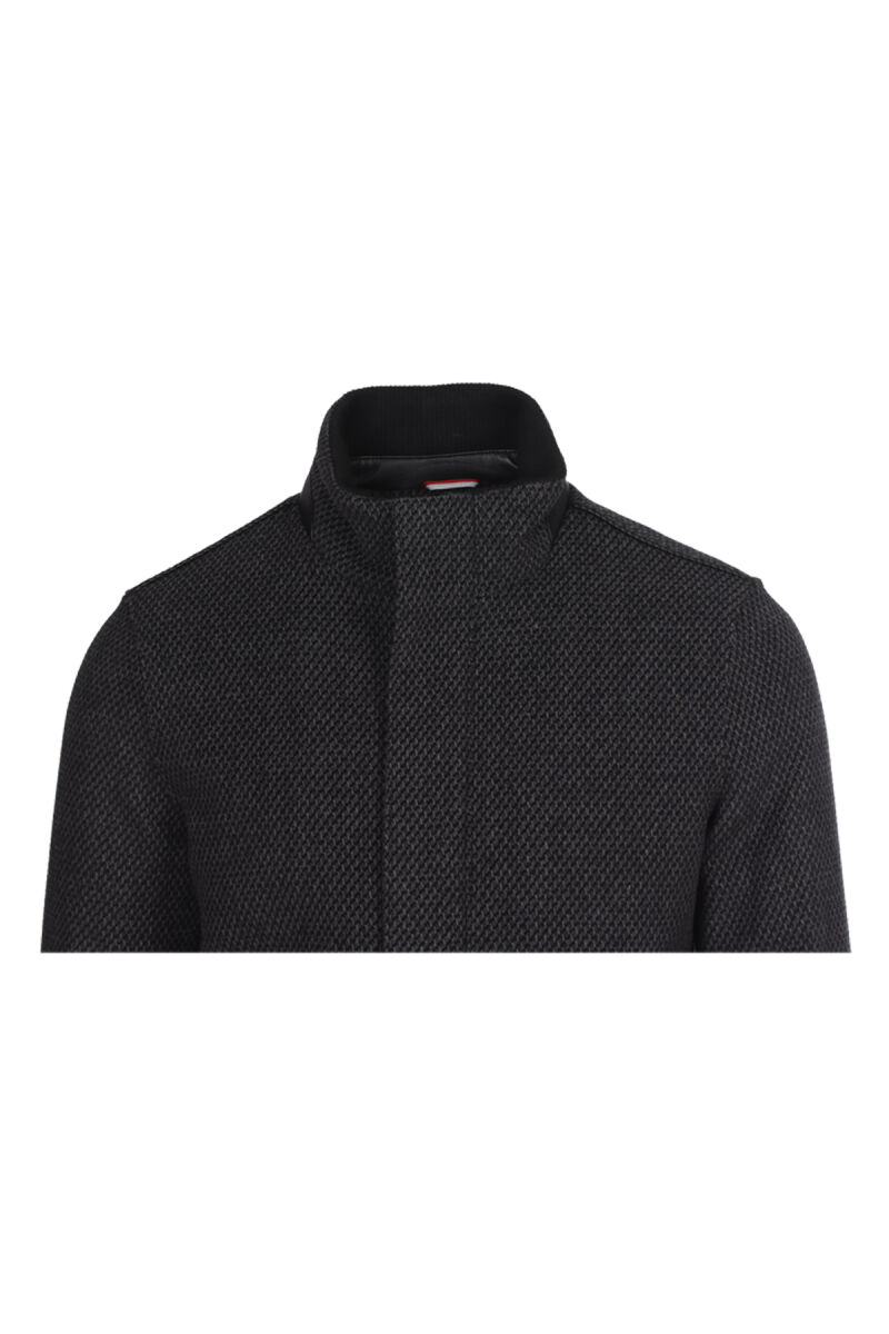 Erkek Gri Klasik Balıksırtı Desenli Mont - 2