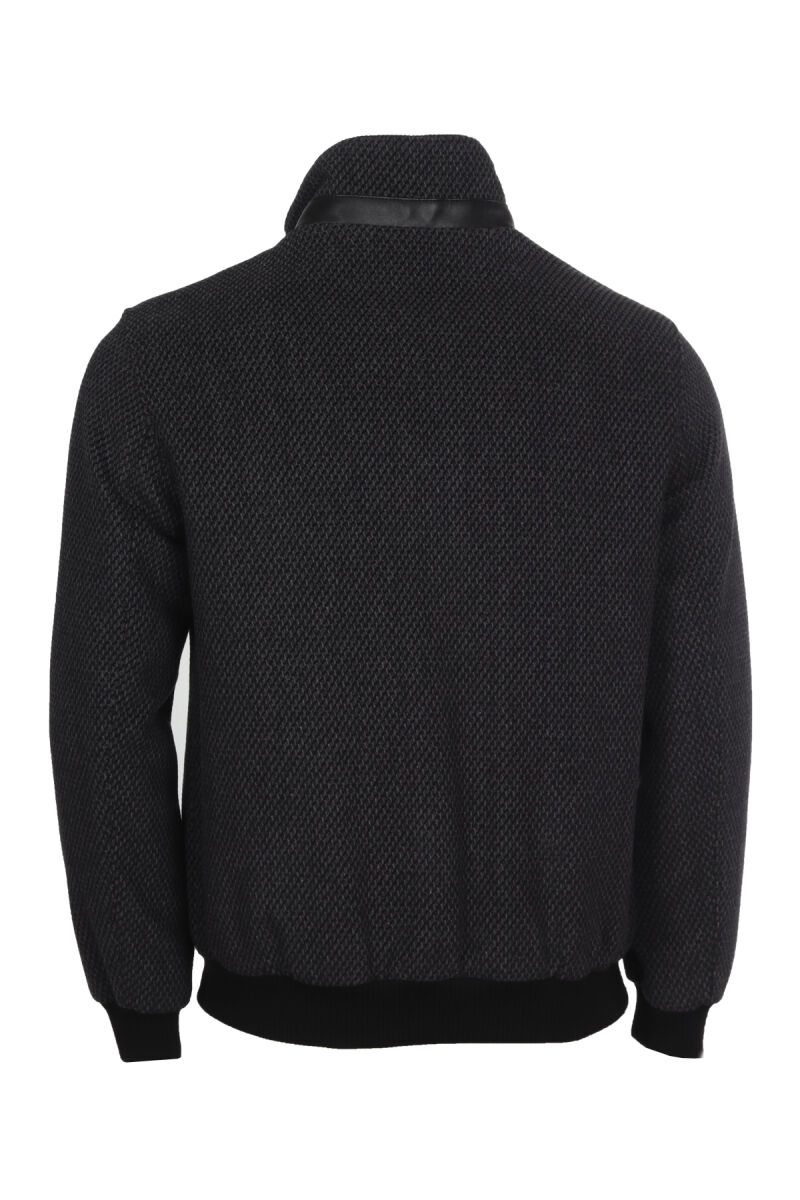 Erkek Gri Klasik Balıksırtı Desenli Mont - 4