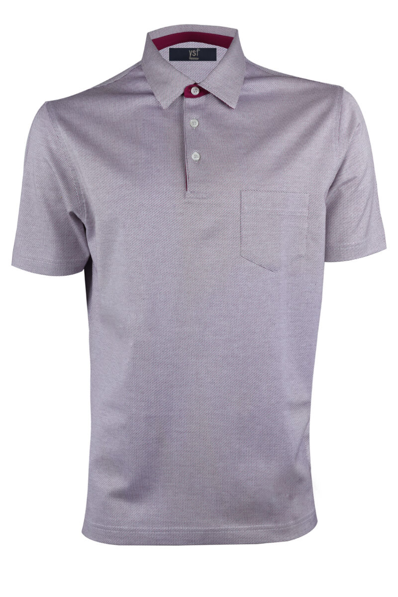 Erkek Gri Lacivert Regular Fit Polo Yaka Desenli Tshirt - 1