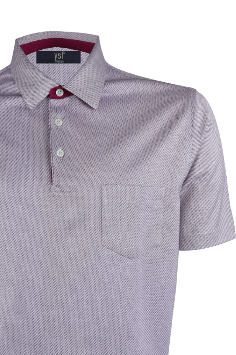 Erkek Gri Lacivert Regular Fit Polo Yaka Desenli Tshirt - 2